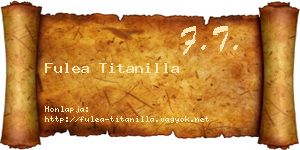 Fulea Titanilla névjegykártya